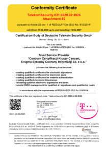 Certyfikat eIDAS, Attachment #2